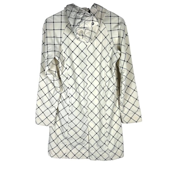 Lululemon Athletica Apres Yoga Rain Diamond Chevron Jacket Ivory / Gray Size 4 - Picture 9 of 9